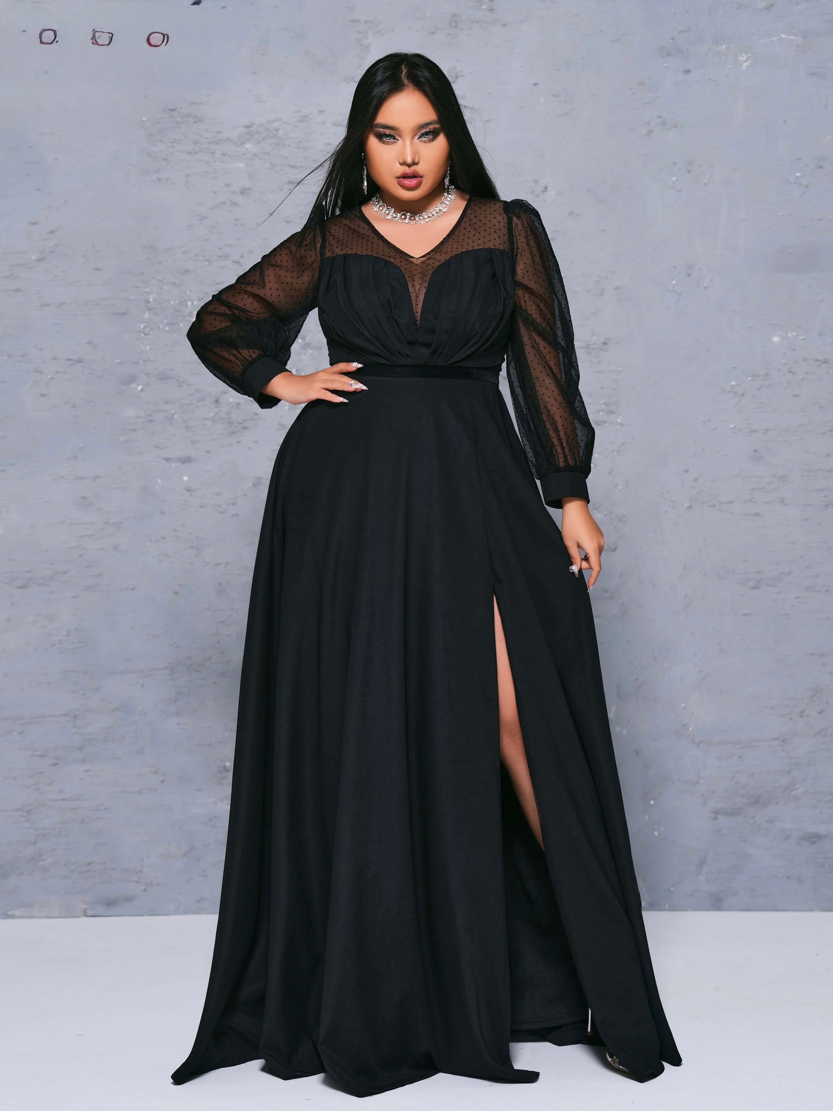 FZ Women's Plus Size Chic Split Large Loose Evening Dress