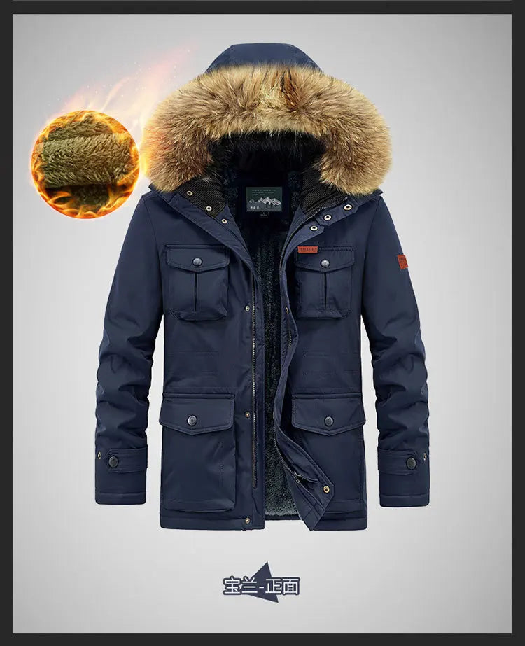 FZ Men's Parkas Slim Cold Resistant Breathable Hooded Jacket