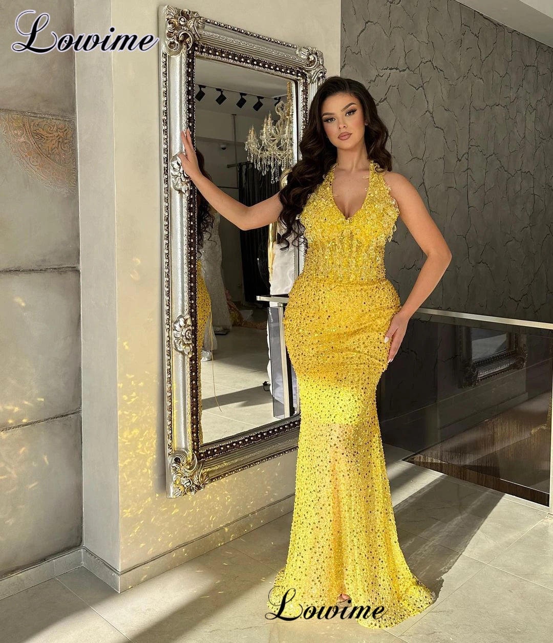 FZ Women's Sexy Halter Cocktail Mermaid Sleeveless Boho Beach Evening Dress - FZwear