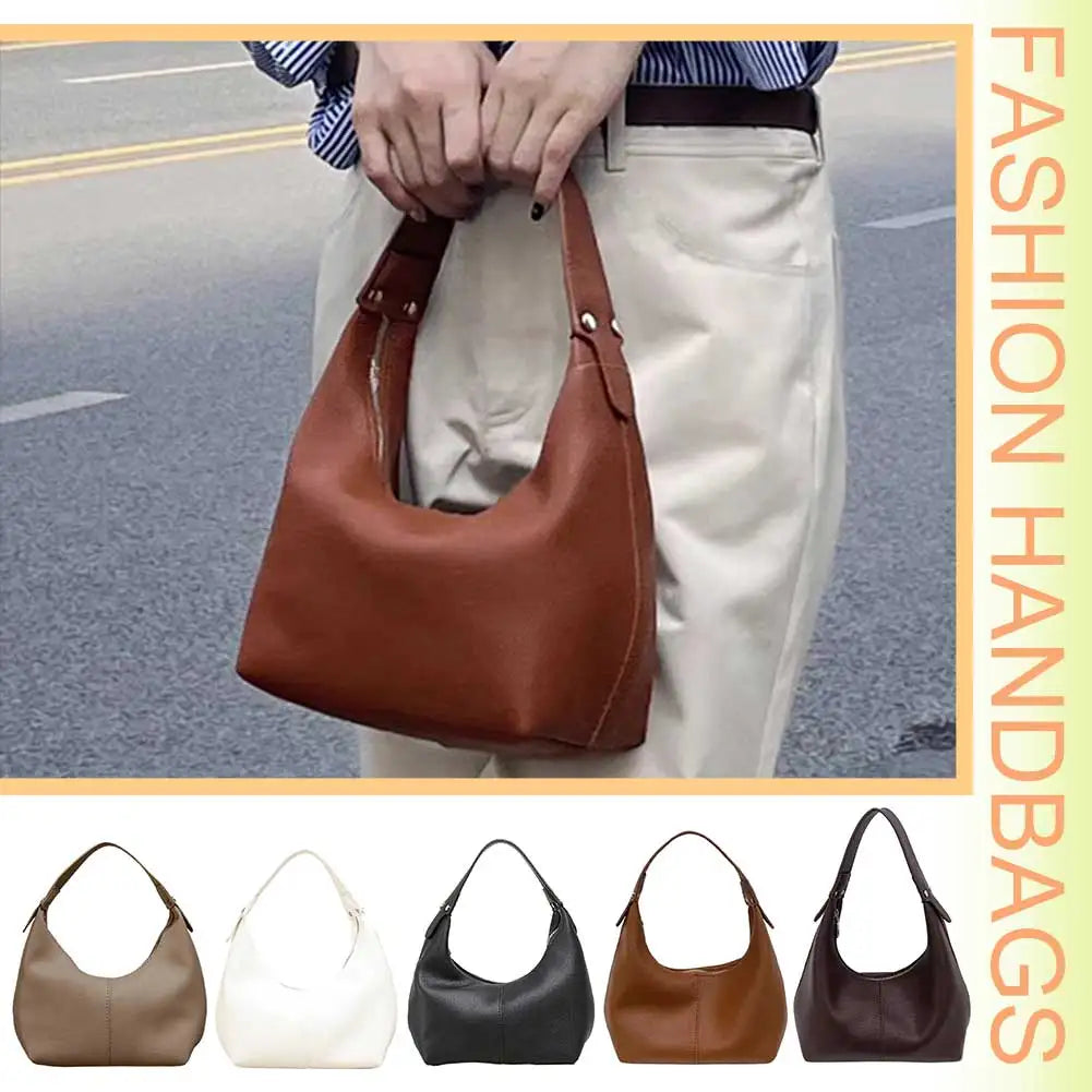 FZ Vintage Underarm PU Leather Soft Hobo Handbag