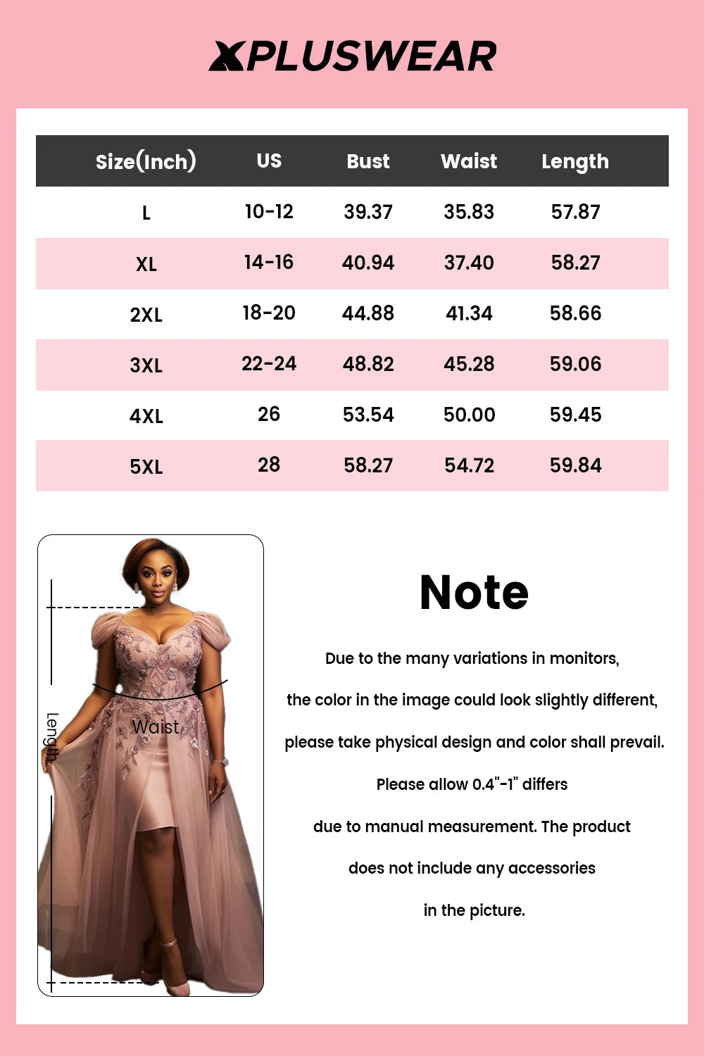 FZ Women's Plus Size V Neck Short Sleeve Split Embroidery Midi Evening Dress