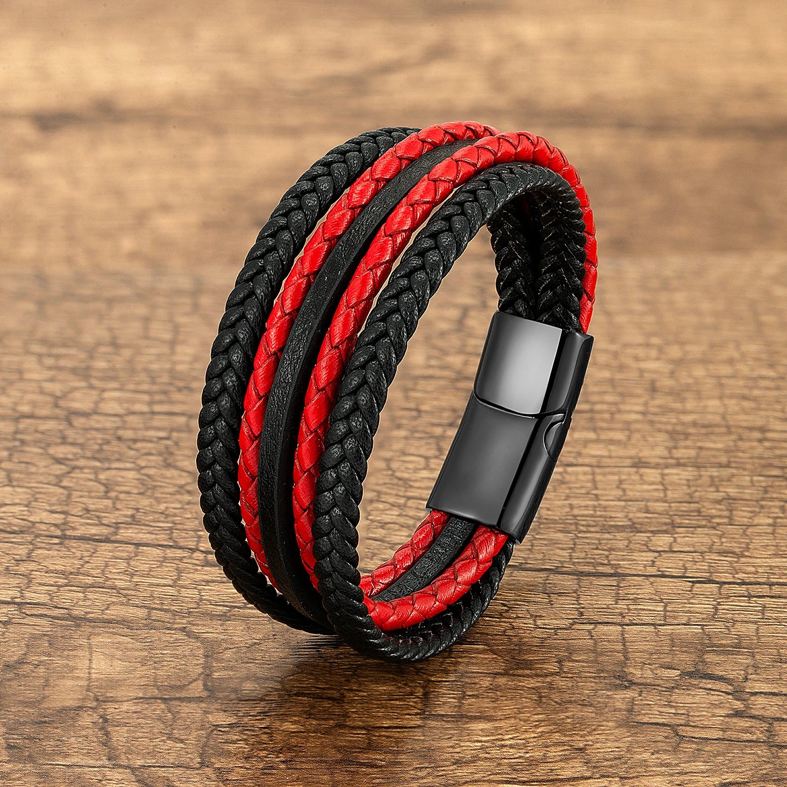 FZ Multilayer Hand-Woven Leather Wrap Vintage Style Bracelet