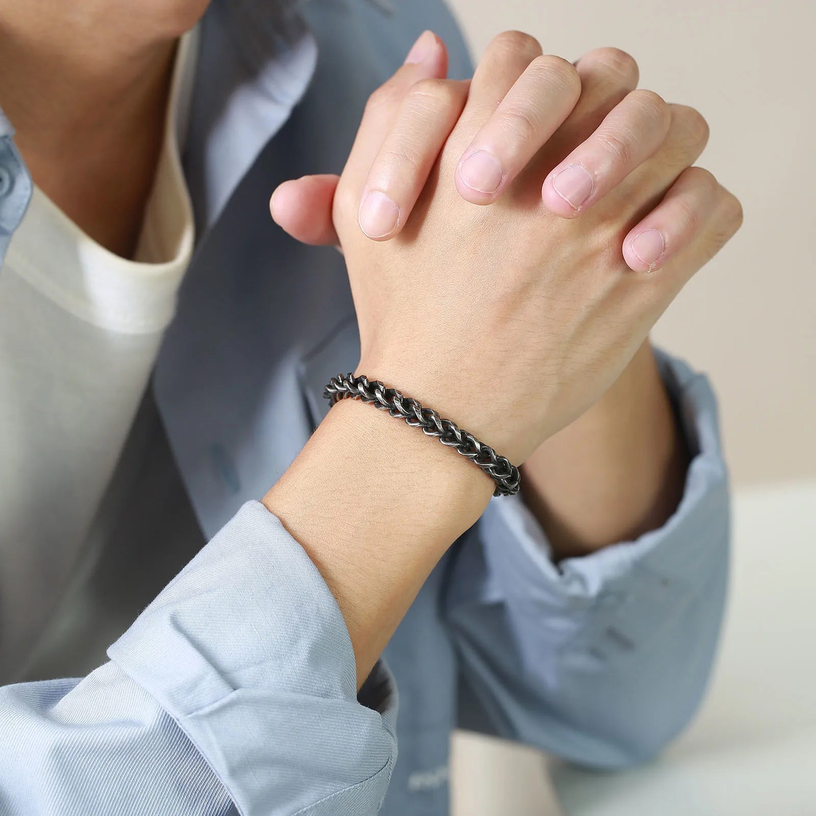 FZ 6.3mm Vintage Double Layer Cuban Chain, Retro Stainless Steel Bracelet - FZwear