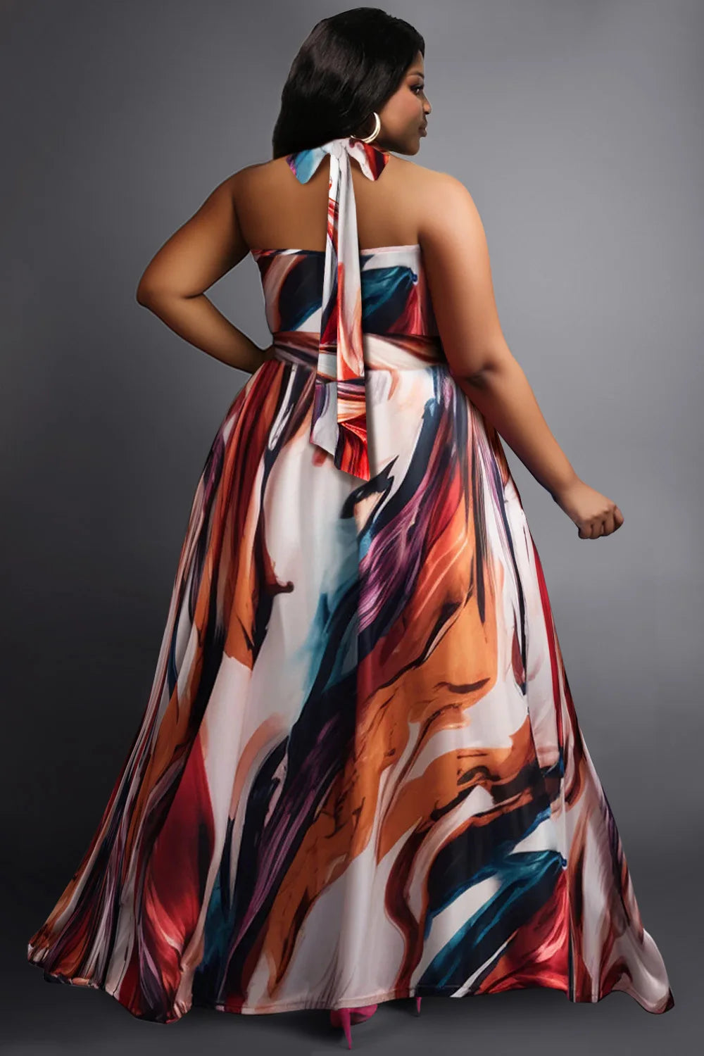 FZ Women's Plus Size Multicolor Strapless Sexy Elegant Backless Sun Dress - FZwear