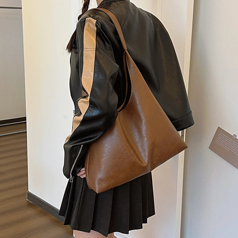 FZ PU Soft Leather Shoulder Large Capacity Tote Bag