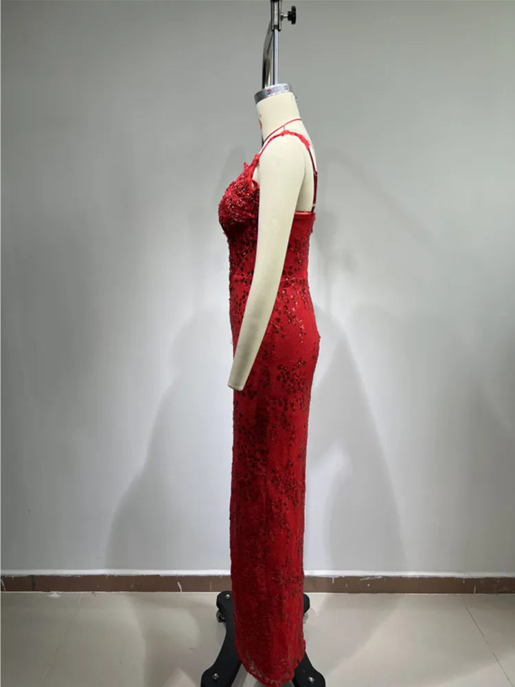 FZ Women Sleeveless Sexy V-Neck Bodycon Long Mermaid Elegant Evening Dress - FZwear