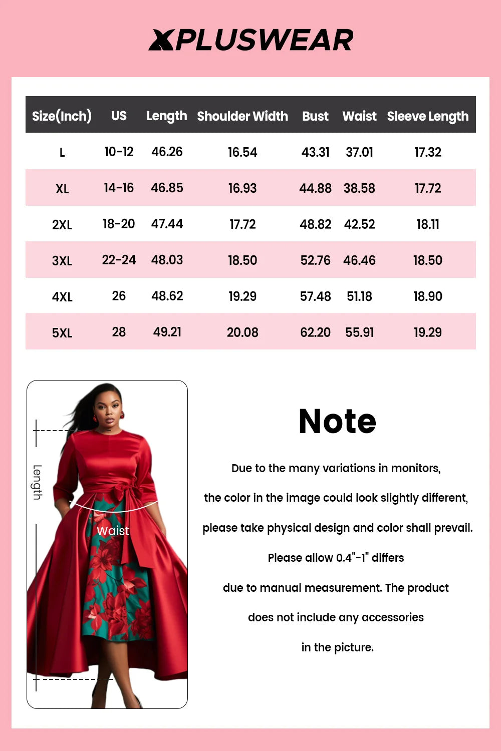 FZ Women's Plus Size Floral Round Neck 3/4 Sleeve Peplum Satin Midi Dress