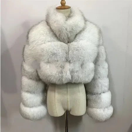 FZ Women's Faux Fur Open Stitch Furry Outerwear Jacket