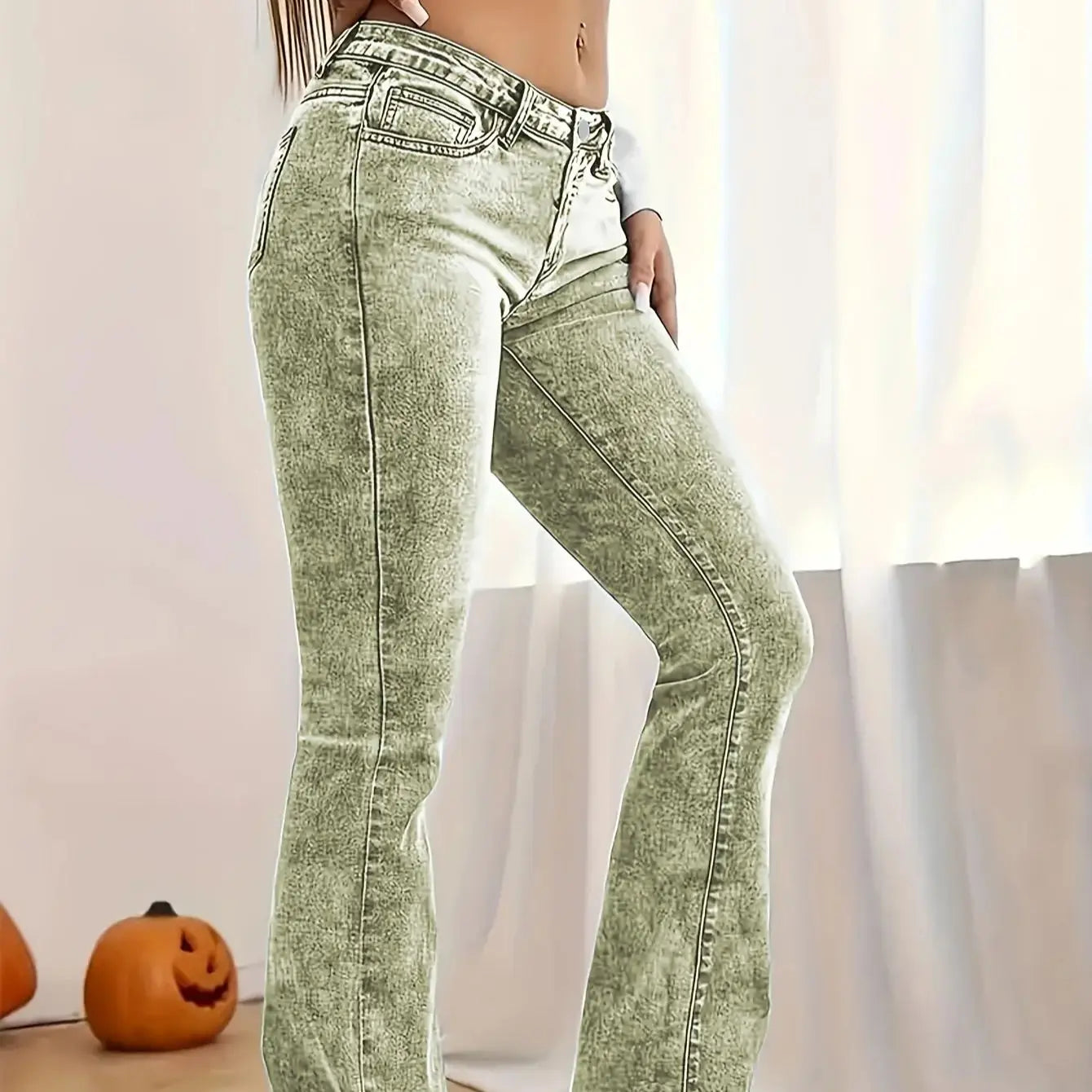 FZ Women's Stretch Low Rise Sexy Slim Flare Hip Lifting Denim Pants