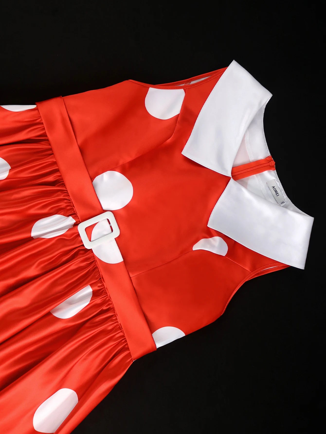 FZ Women's Plus Size Polka Dot Sleeveless A Line Dress