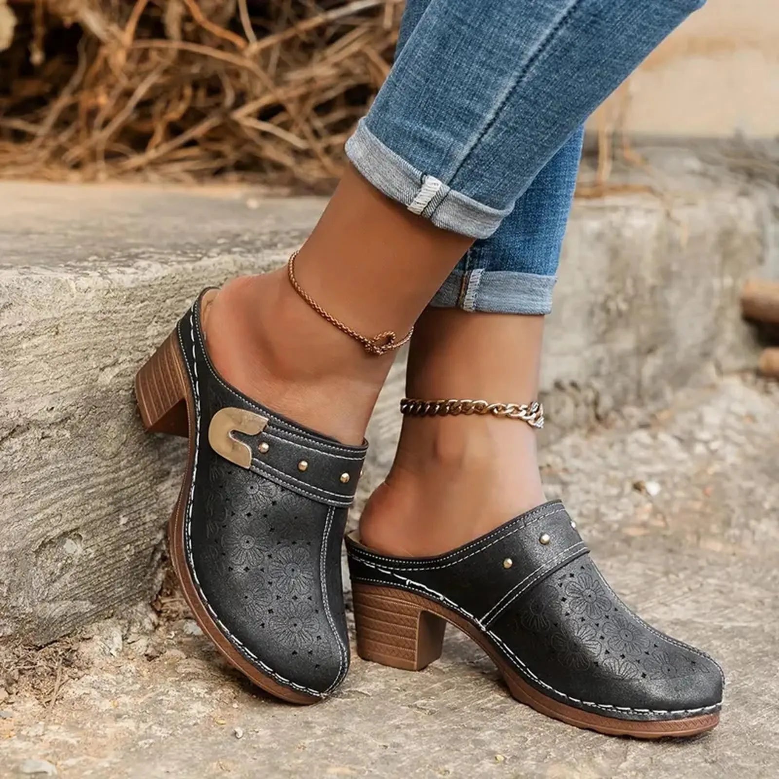 FZ Women's Chunky Heel High Platform Boots