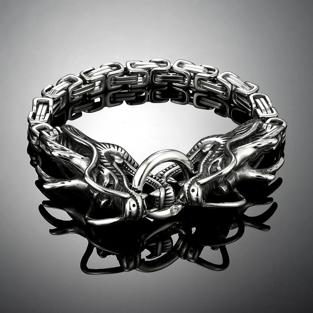 FZ Norse Mythology Dragon Viking Stainless Steel Bracelet DSers