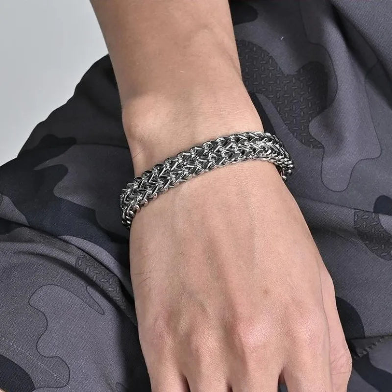 FZ Solid Stainless Steel Color Chain Bracelet