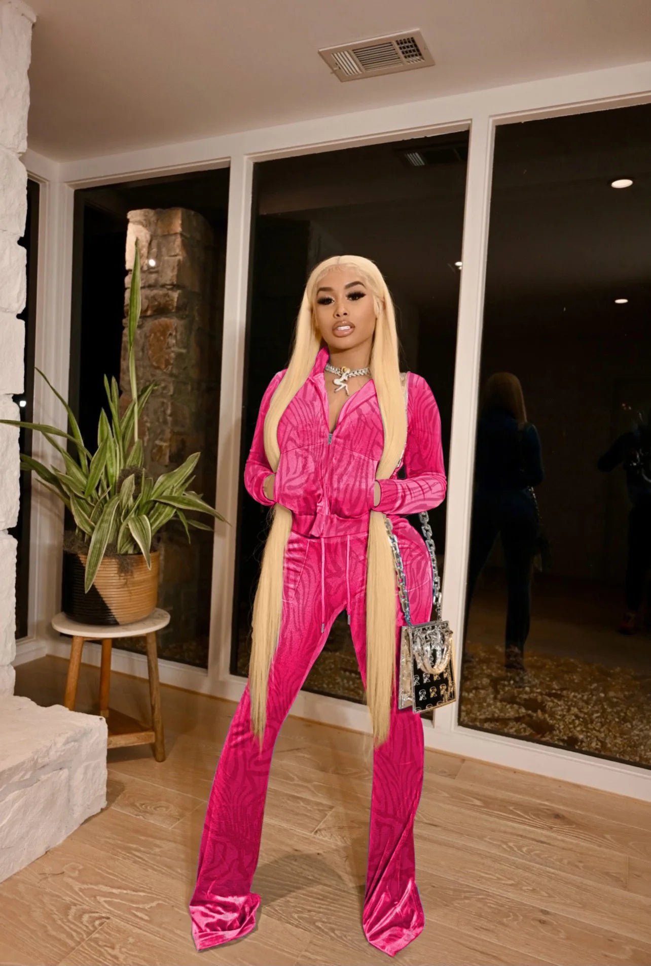 FZ Women's Stripe Print Two Pieces Pants Suits - FZwear