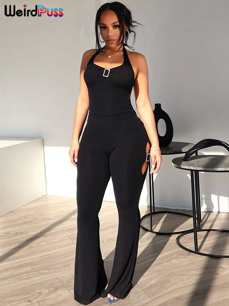 FZ Women's Elegant Backless Streetwear Jumpsuit - FZwear