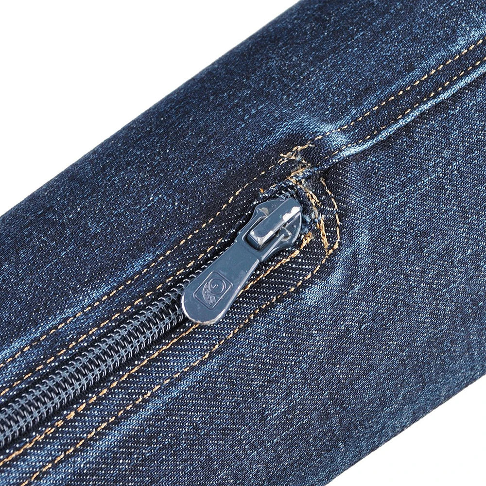 FZ Women's Over The Knee High Pointed Toe Gladiator Heeled Denim Boots