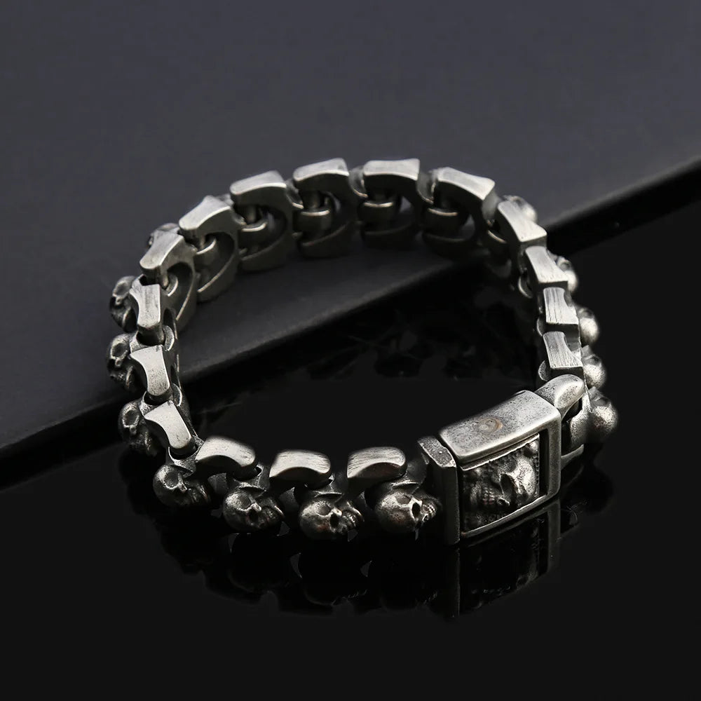 FZ Stainless Steel fDomineering Hip Hop Style Skull Bracelet DSers