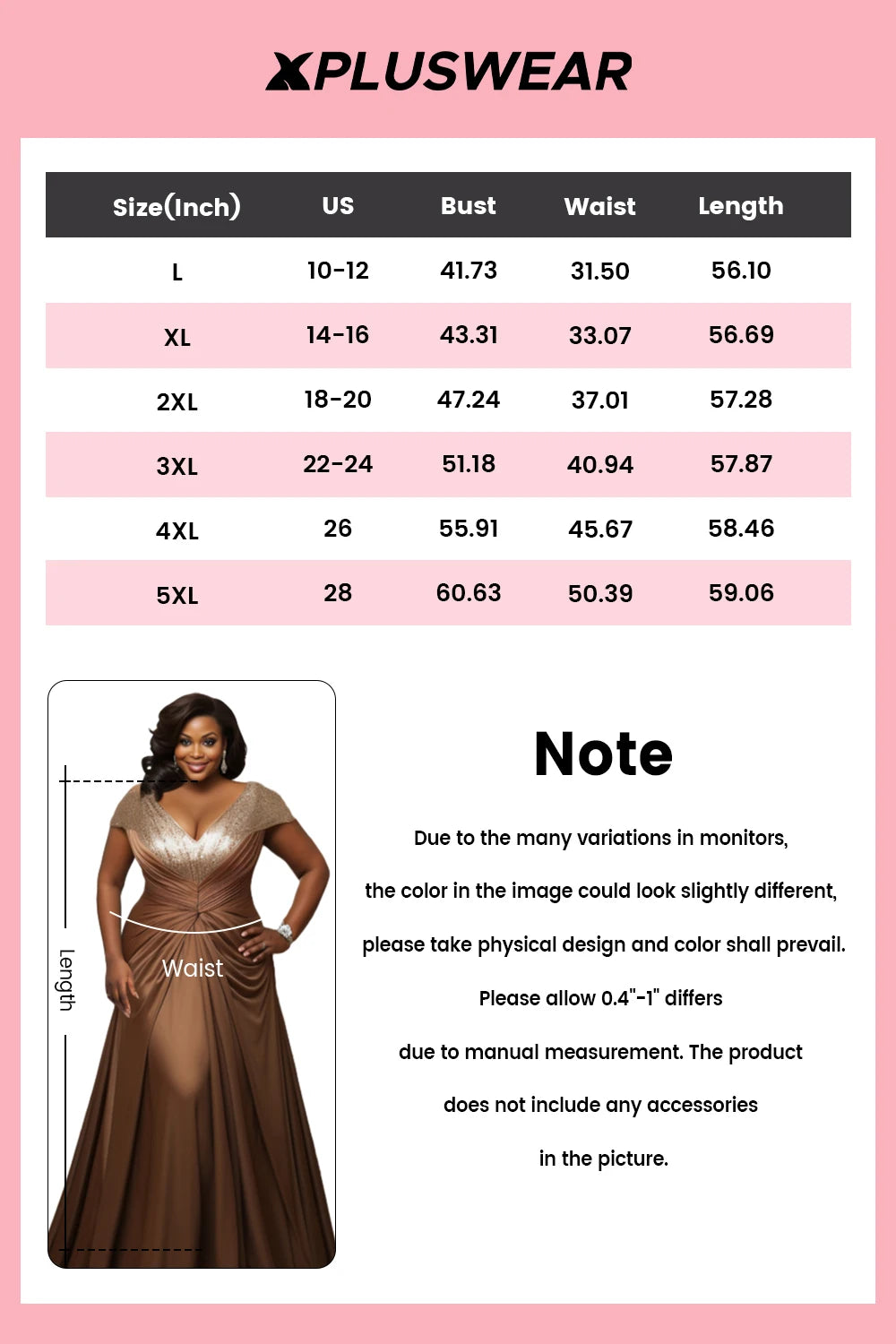 FZ Women's Plus Size V Neck Short Sleeve Fold Contrast Satin Maxi Dress