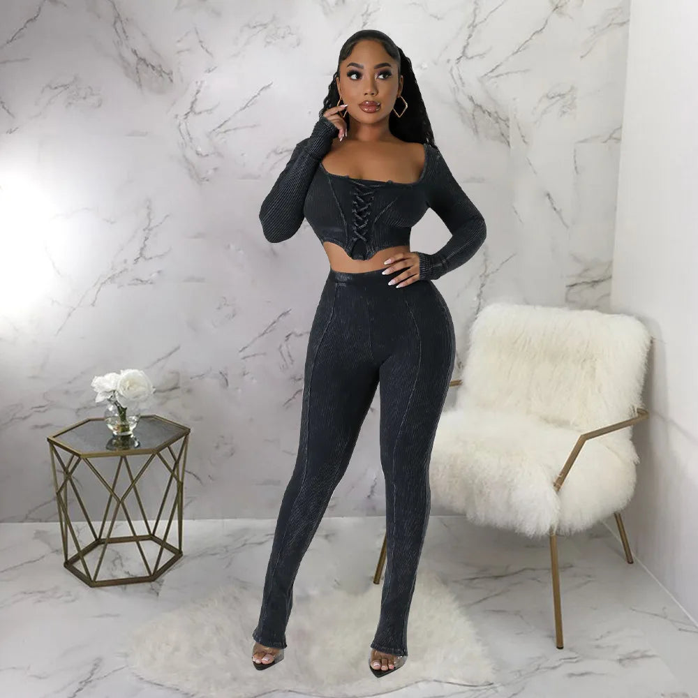 FZ Women's Sexy 2 Two Piece Matching Pants Suit - FZwear