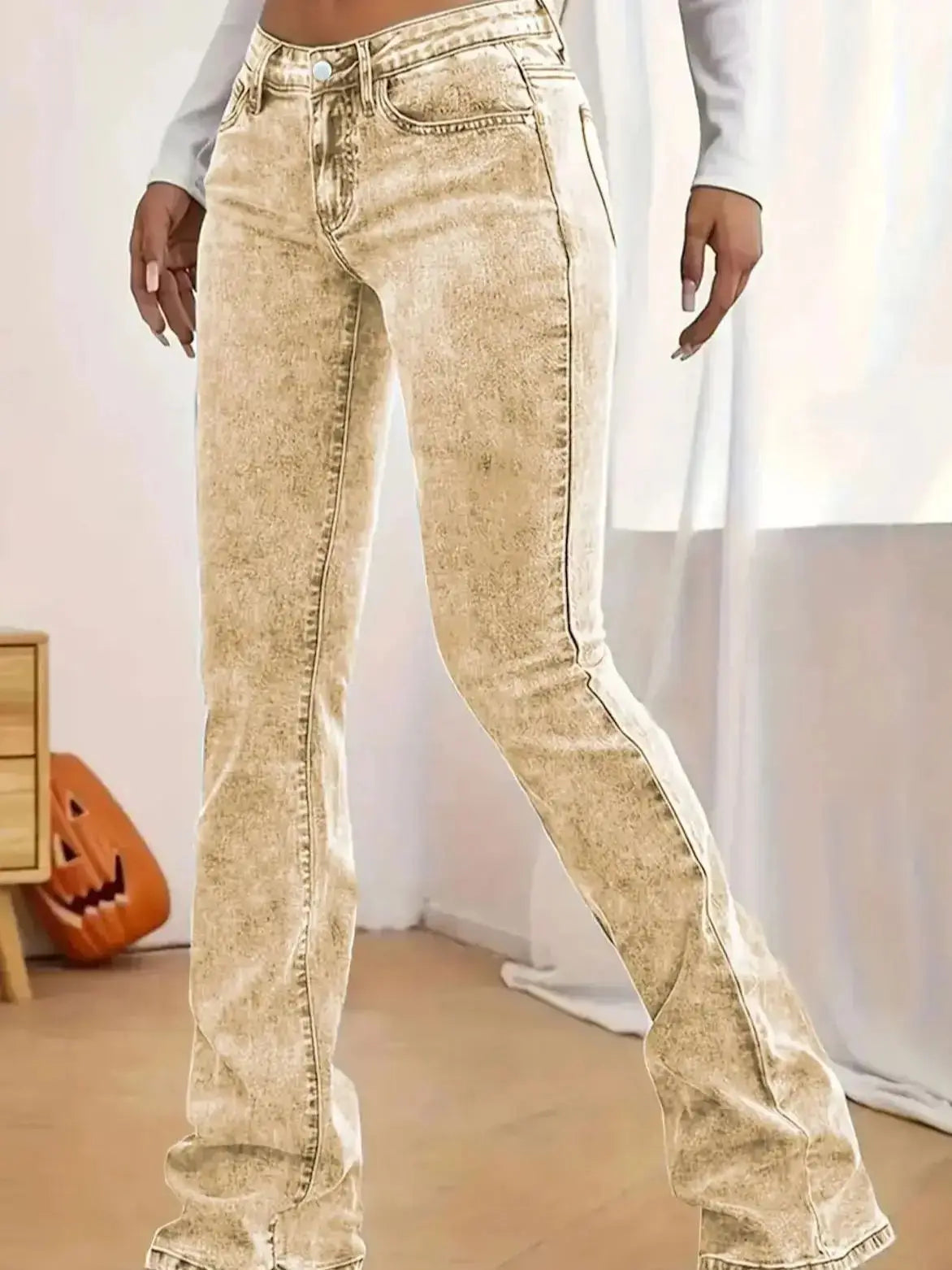 FZ Women's Stretch Low Rise Sexy Slim Flare Hip Lifting Denim Pants