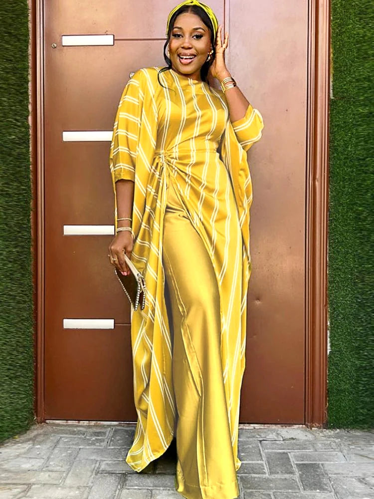 FZ Women's Asymmetrical Split Maxi Wide Leg Two Piece Pants Suit