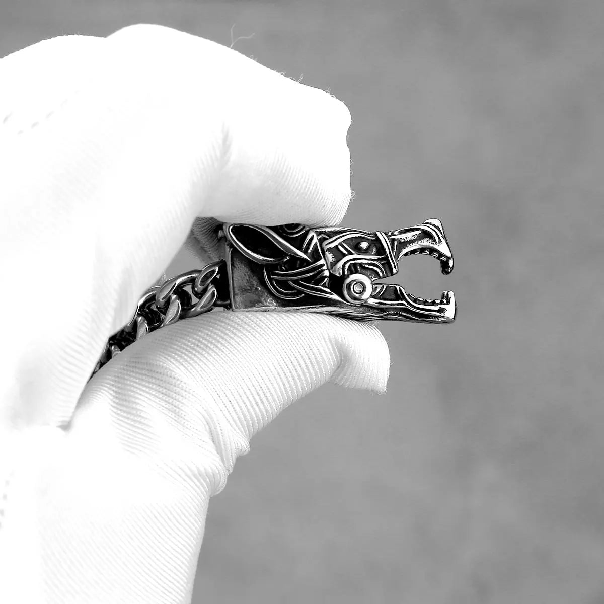 FZ Viking Wolf Head Punk Stainless Steel Chain Bracelet - FZwear