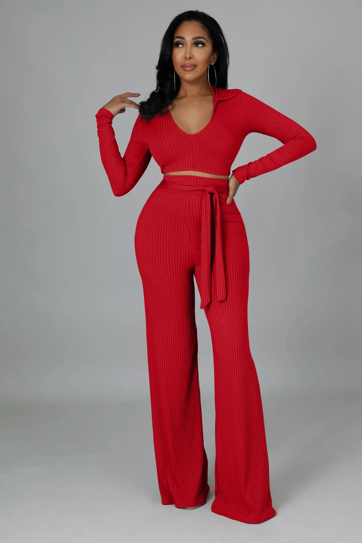 FZ Women's Knit Ribbed Sexy Sweater Pants Suit - FZwear