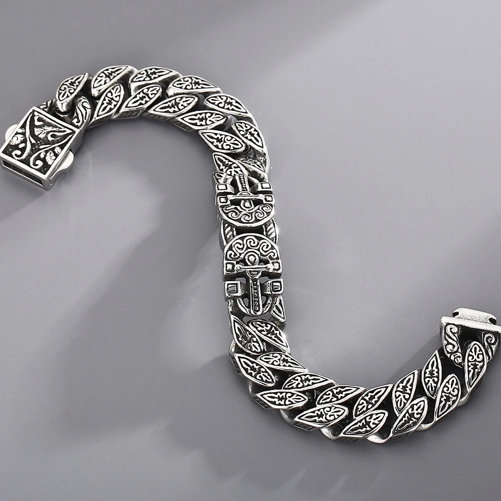 FZ Cast Cross Stainless Steel Vintage Heavy Retro Chain Bracelet - FZwear