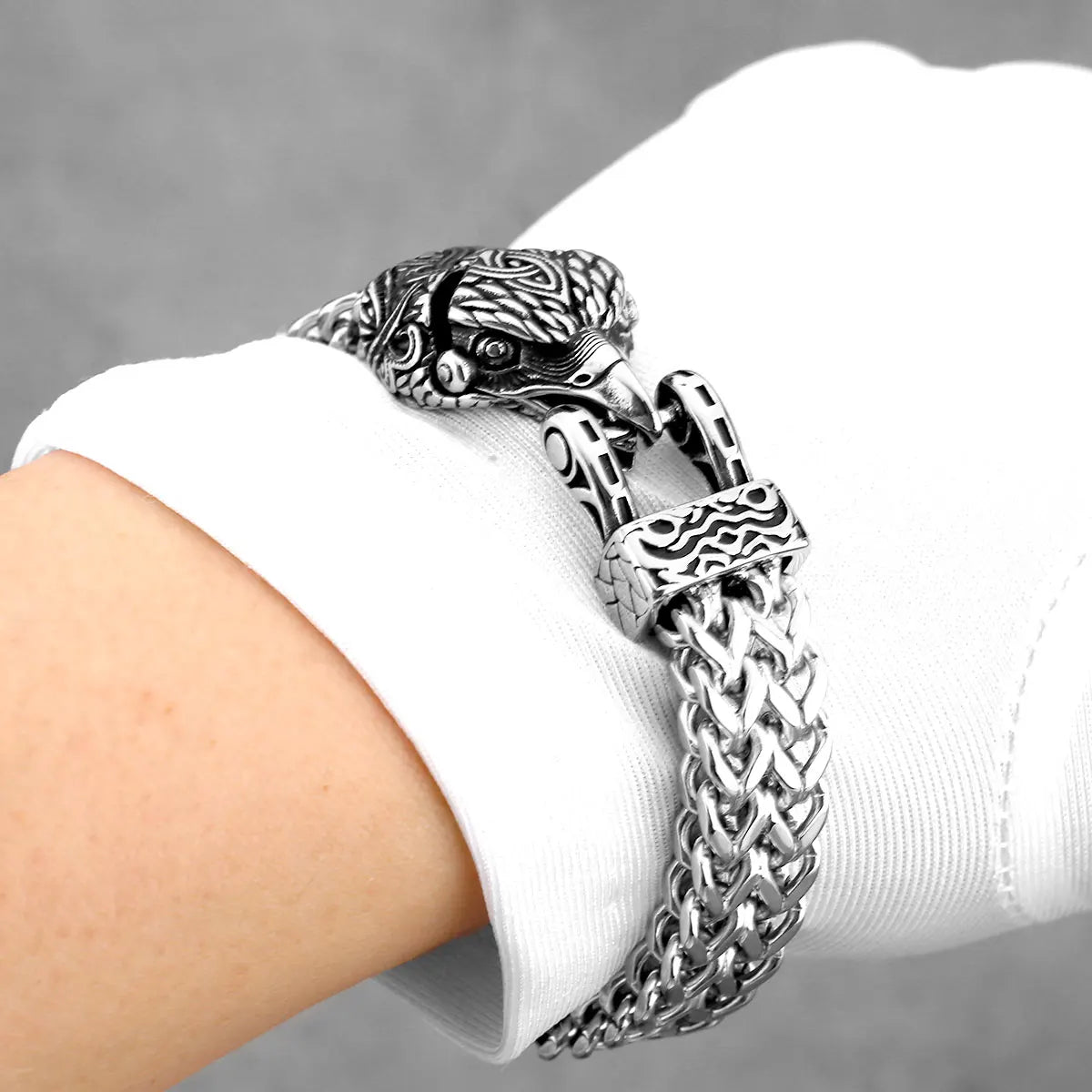 FZ Stainless Steel Never Fade Raven Head Bracelet - FZwear