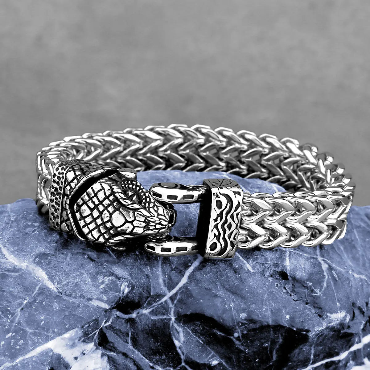 FZ Viking Snake Head Street Culture Punk Stainless Steel Bracelet - FZwear