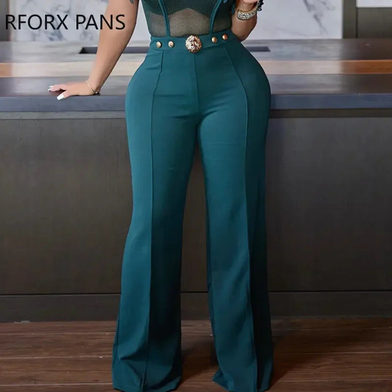 FZ Women's Elegant Solid Mesh Patchwork Lace Off Shoulder Sexy Straight Jumpsuit - FZwear