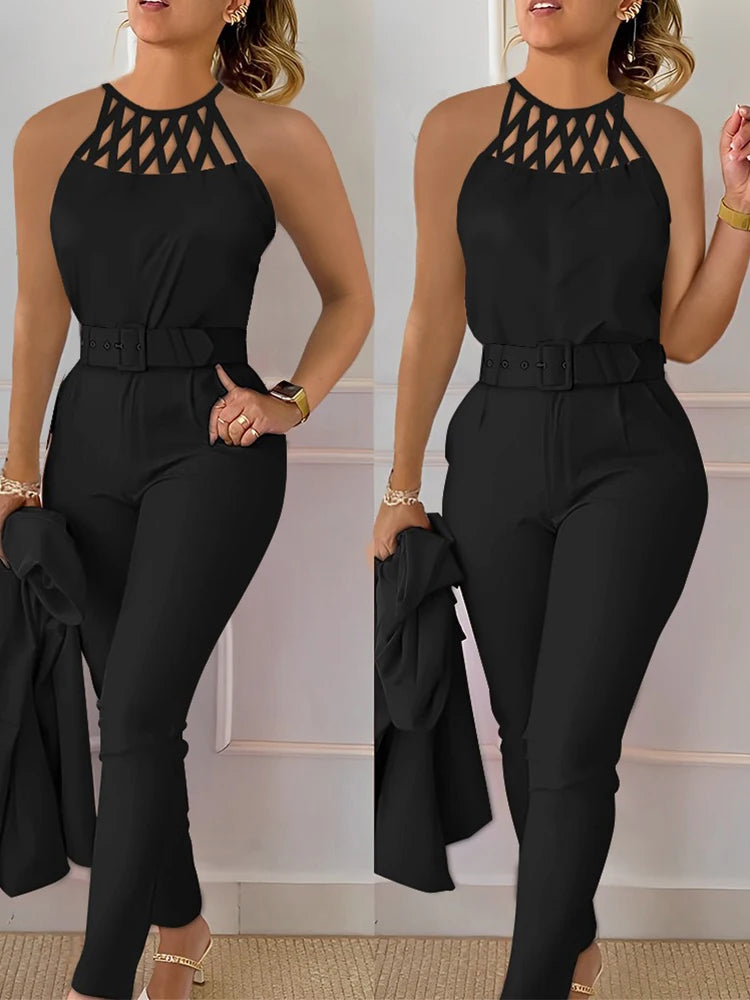 FZ Women's Hollow Out Sleeveless Pants Set FZwear