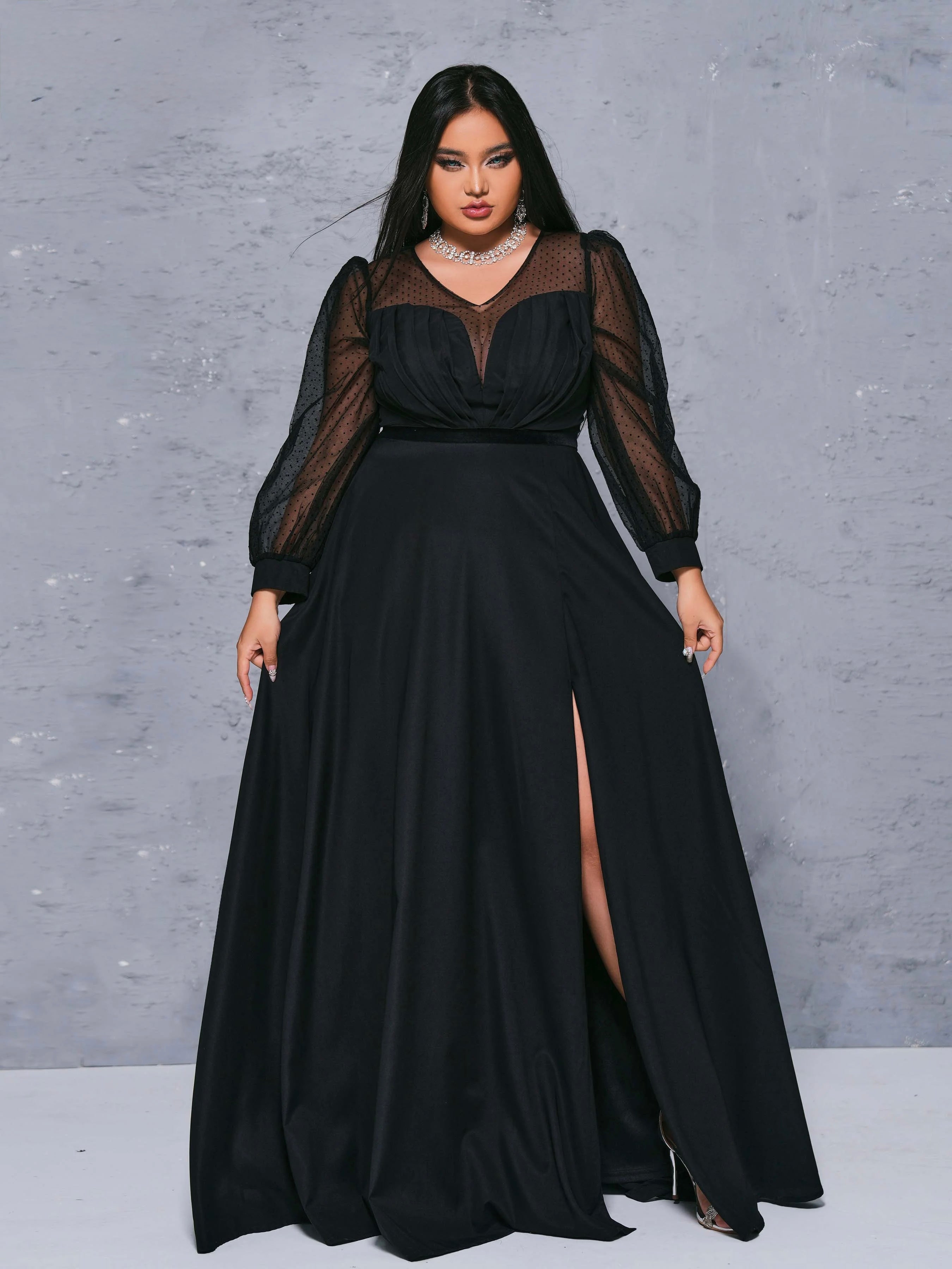FZ Women's Plus Size Chic Split Large Loose Evening Dress