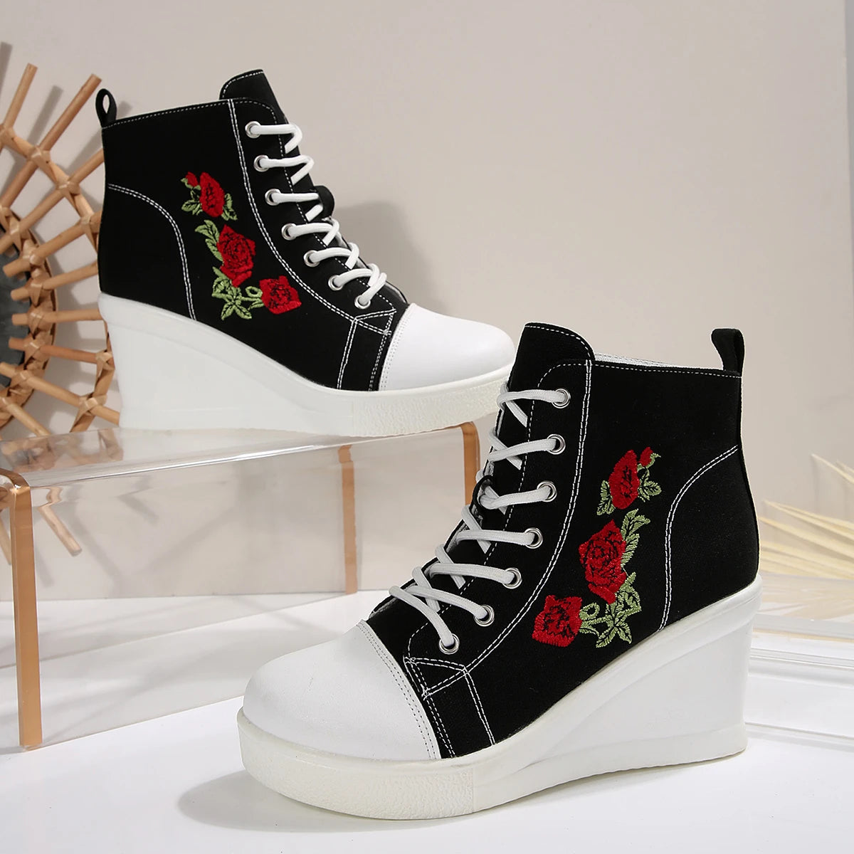 FZ Women's High Top Wedge Fashion Platform Shoes