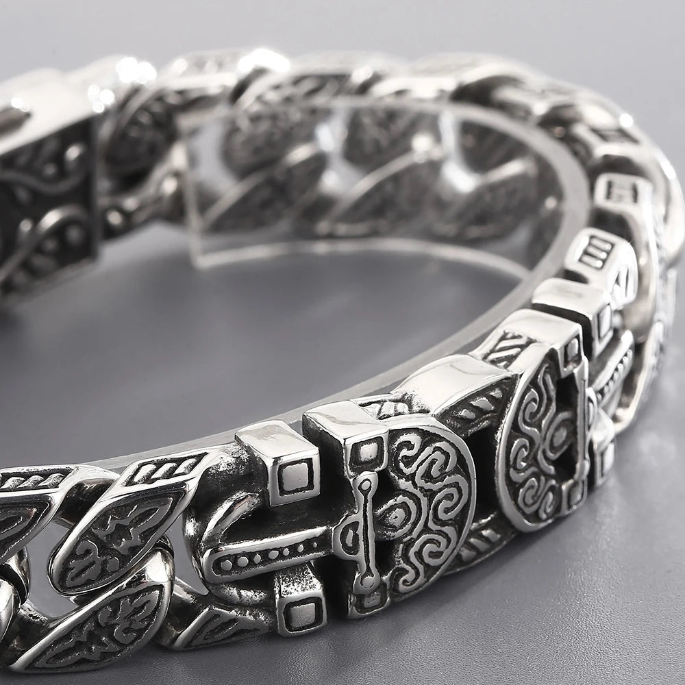 FZ Cast Cross Stainless Steel Vintage Heavy Retro Chain Bracelet - FZwear