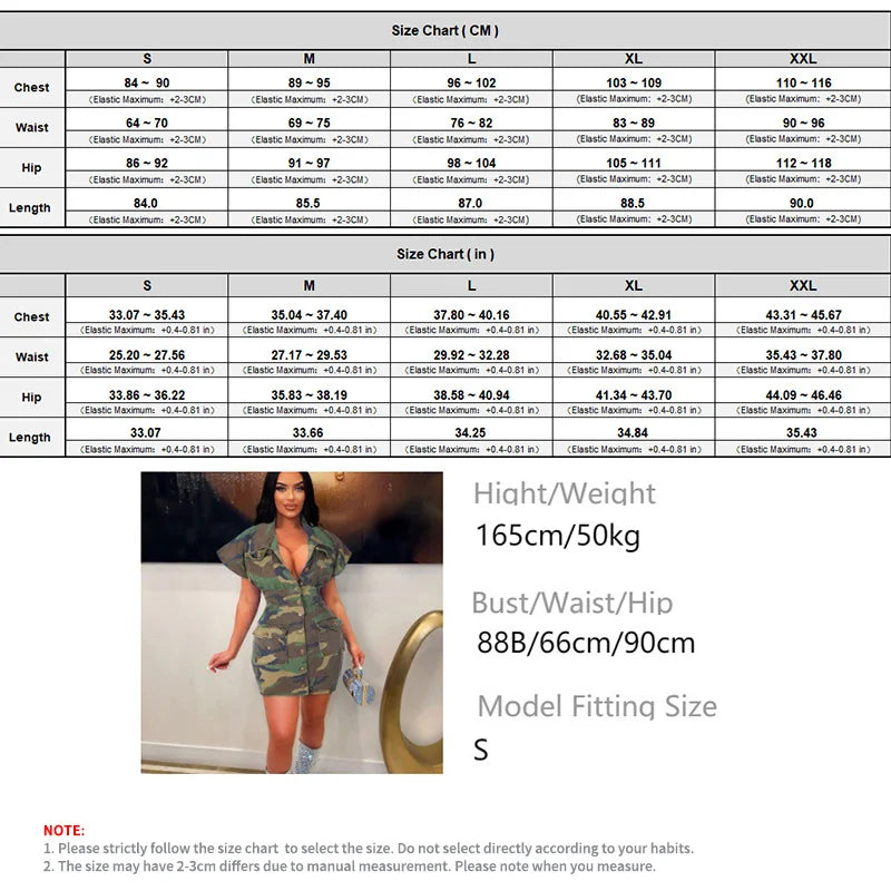 FZ Women's Single Breasted Camouflage Slim Shirt Denim Dress - FZwear