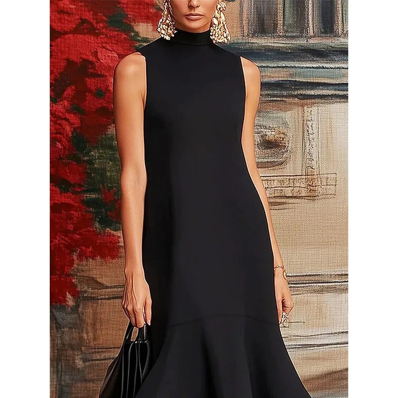 FZ Women's Spliced A-line O Neck Mermaid Dress