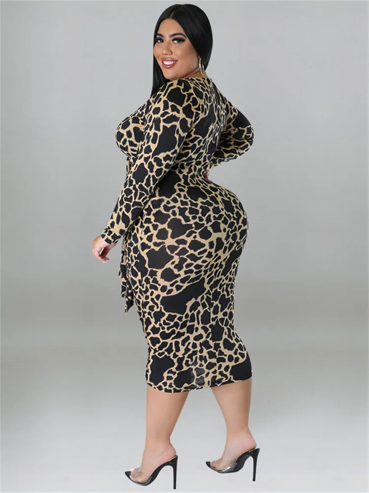 FZ Women's Plus Size Long Sleeve Maxi Dress