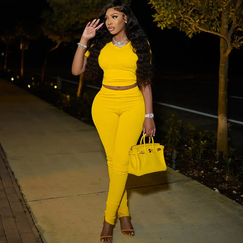 FZ Women's Ribbed Two Piece Pants Suit - FZwear