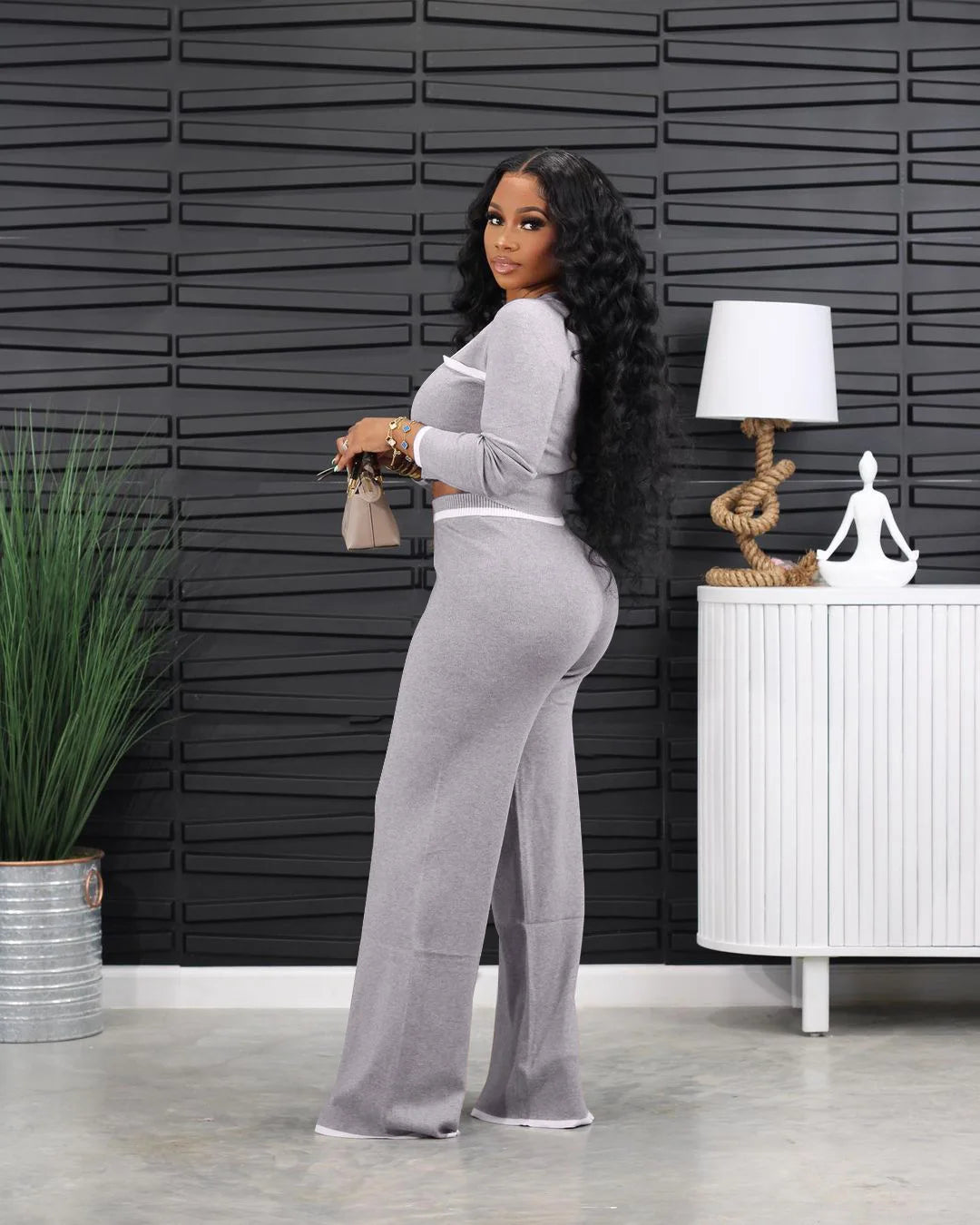 FZ Women's Knitted Matching Pants Suit - FZwear