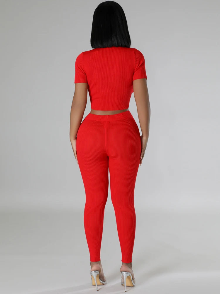 FZ Women's Crystal Heart Knit 2 Piece Pants Suit DSers