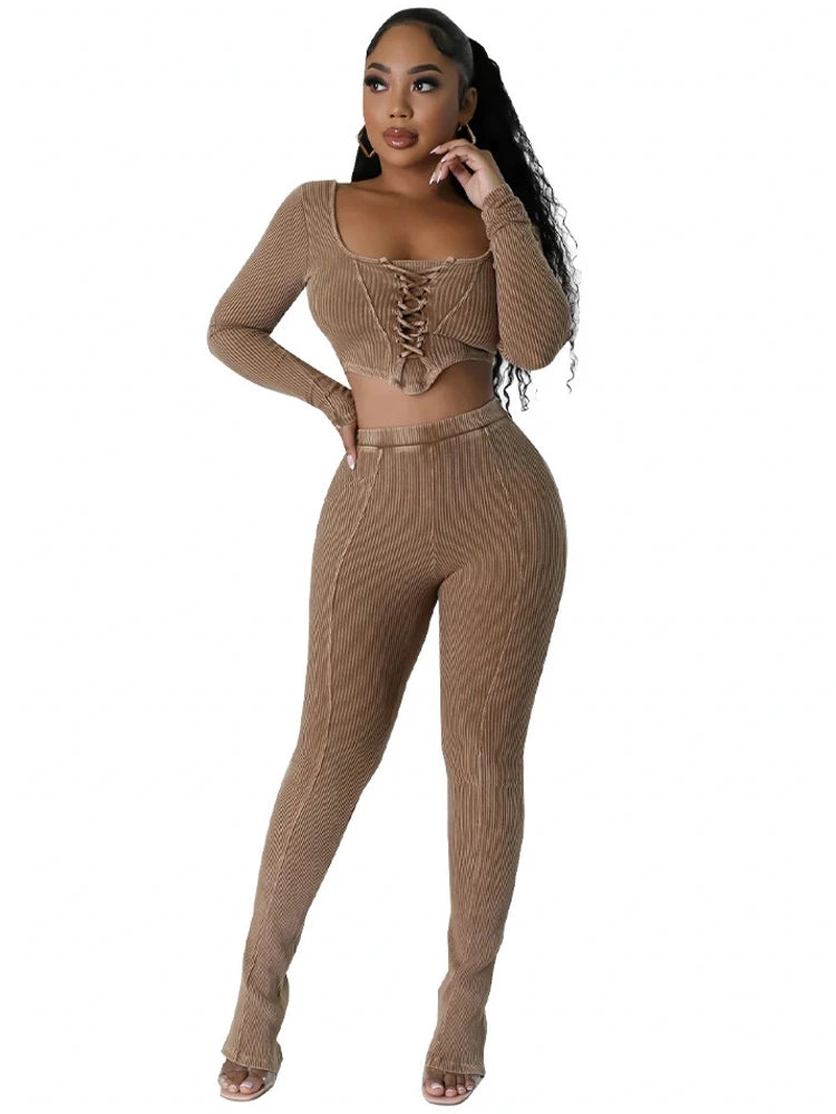 FZ Women's Sexy 2 Two Piece Matching Pants Suit - FZwear