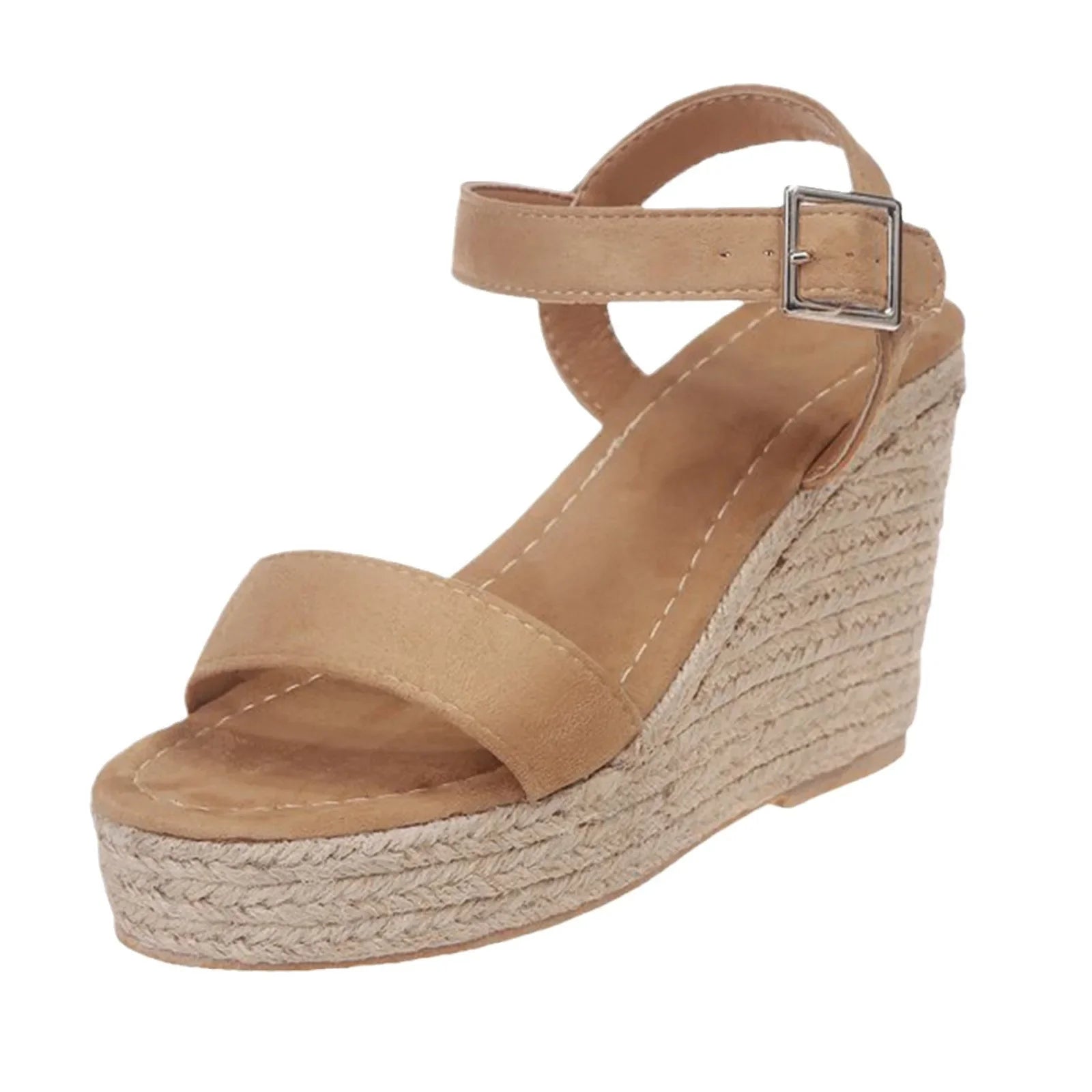 FZ Women's Fish Mouth Wedge Strap Roman Style Slip-On Shoes