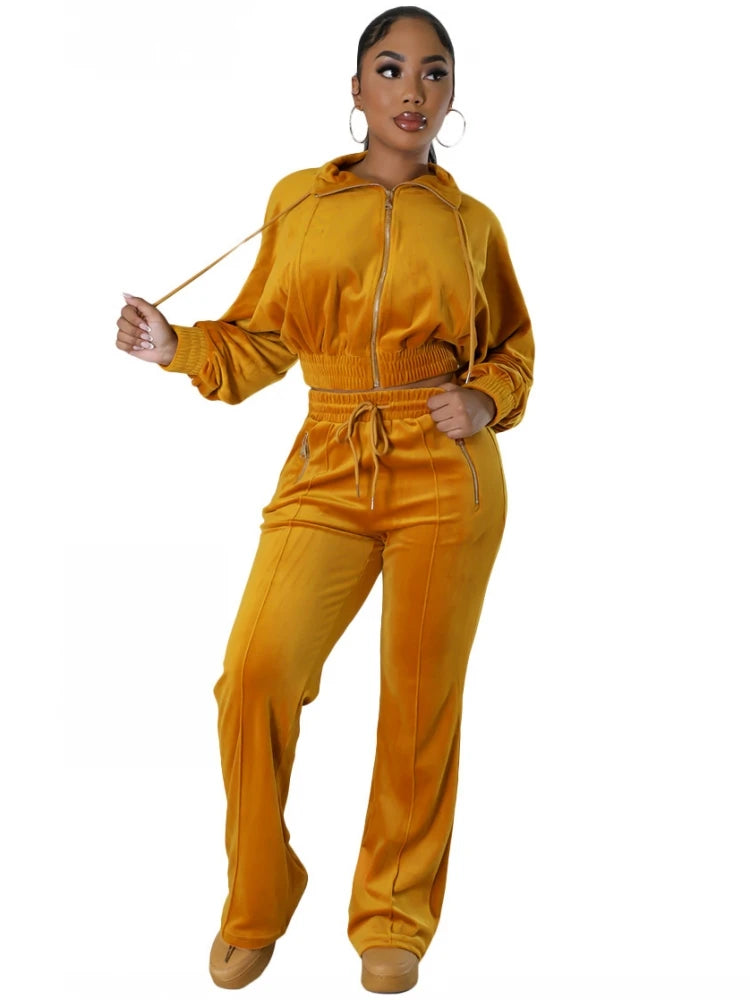 FZ Women's Matching Sets Solid Color Two Pieces Sets Pants Suits - FZwear