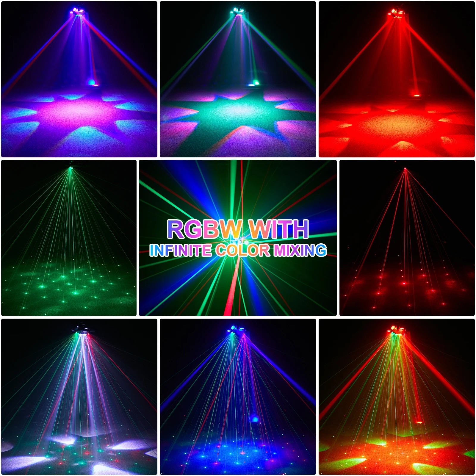 FZ 150W Moving Head 6 Arms RGBW 4IN1 LED DMX512 Stage Lighting