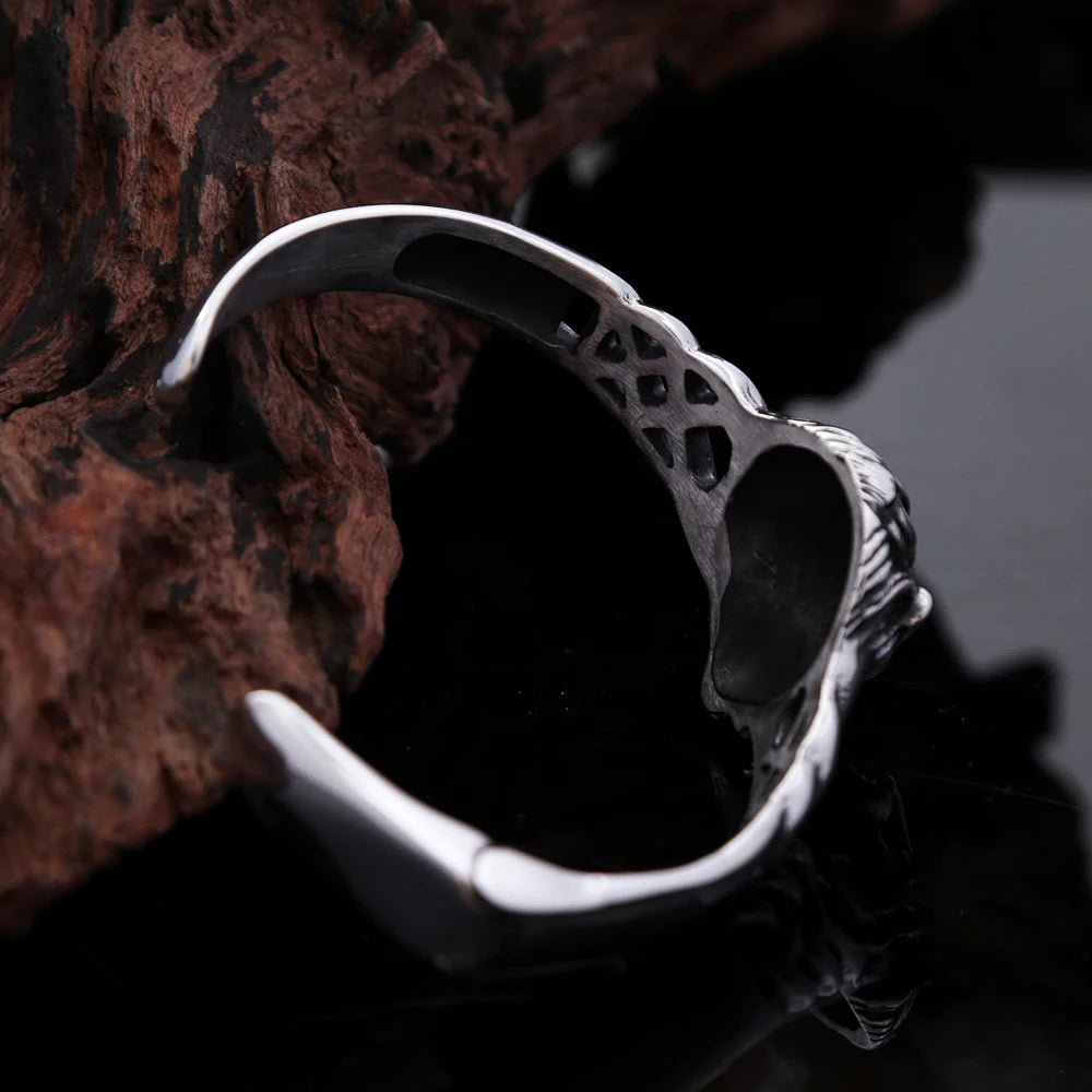 FZ Stainless Steel Punk Hip Hop Gothic Vintage Lion Head Bracelet