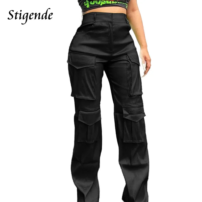FZ Women's Wide Leg Stretch Straight Pocket Loose Streetwear Cargo Pants DSers