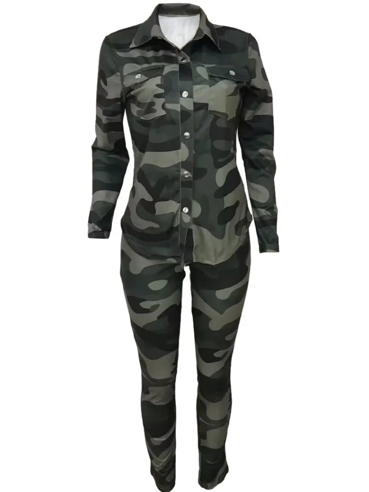 FZ Women's Camouflage Matching Pants Suit - FZwear