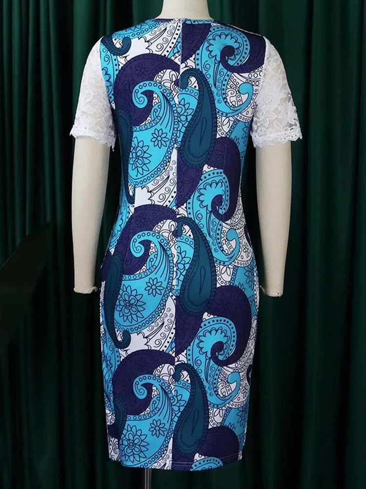 FZ Women's Large Mesh Patchwork Tight Curvy Dress