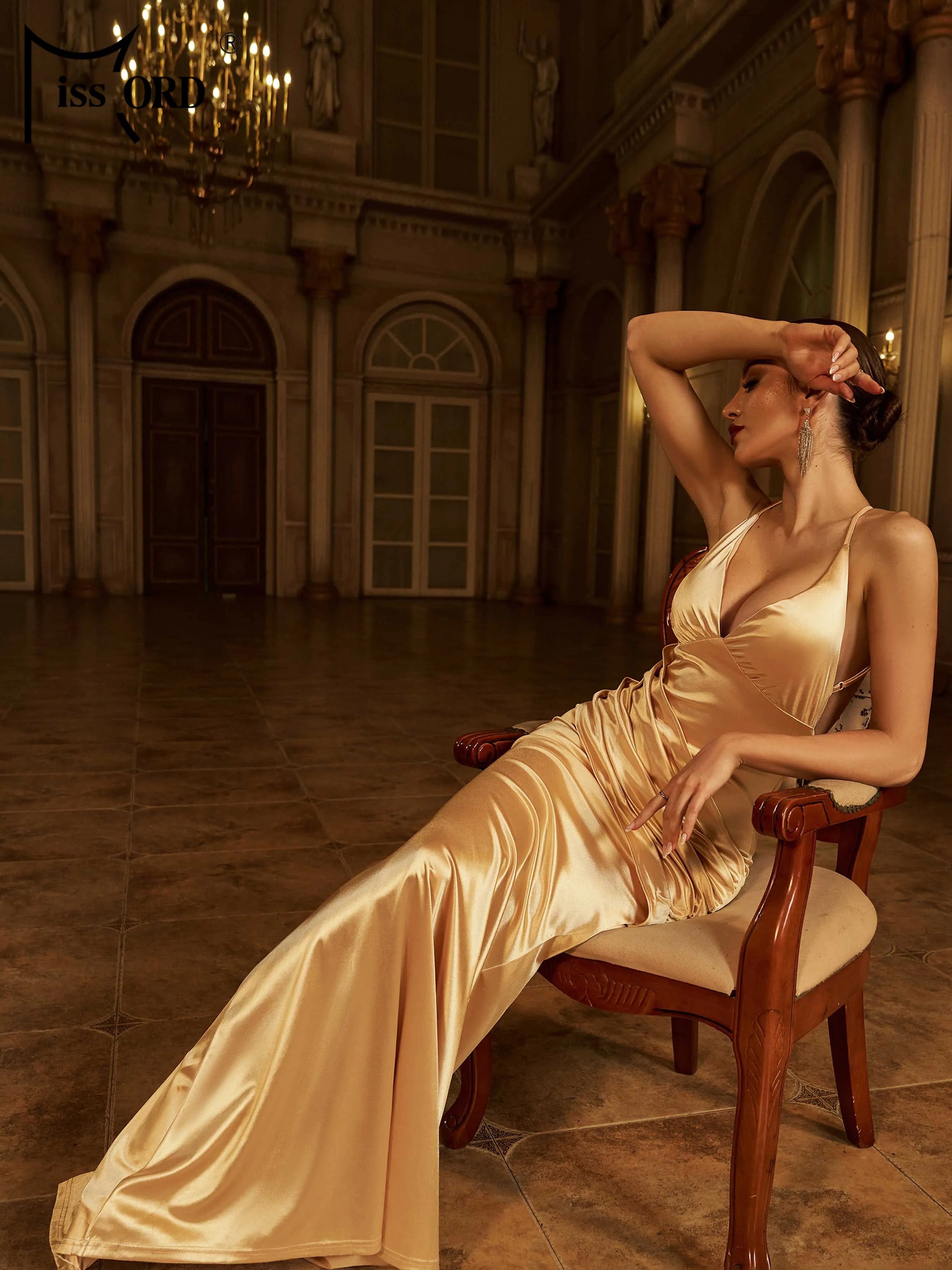 FZ Women's Spaghetti Backless Mermaid Evening Dress